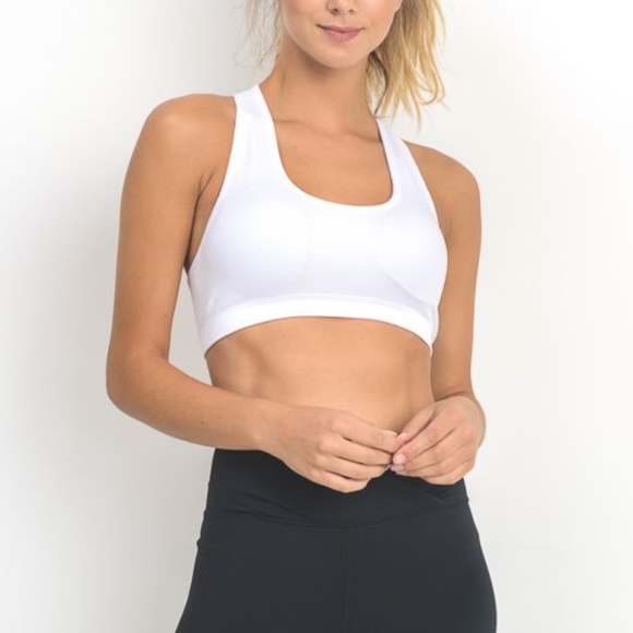 TRI-STRAP SPORTS BRA- WHITE - Picture 3 of 4